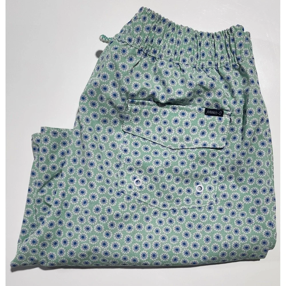 Johnnie - O Men's Green Purple Swin Trunks Size Small